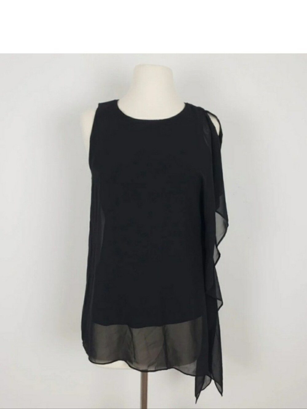 Vince Camuto Black Sleeveless Chiffon Top
